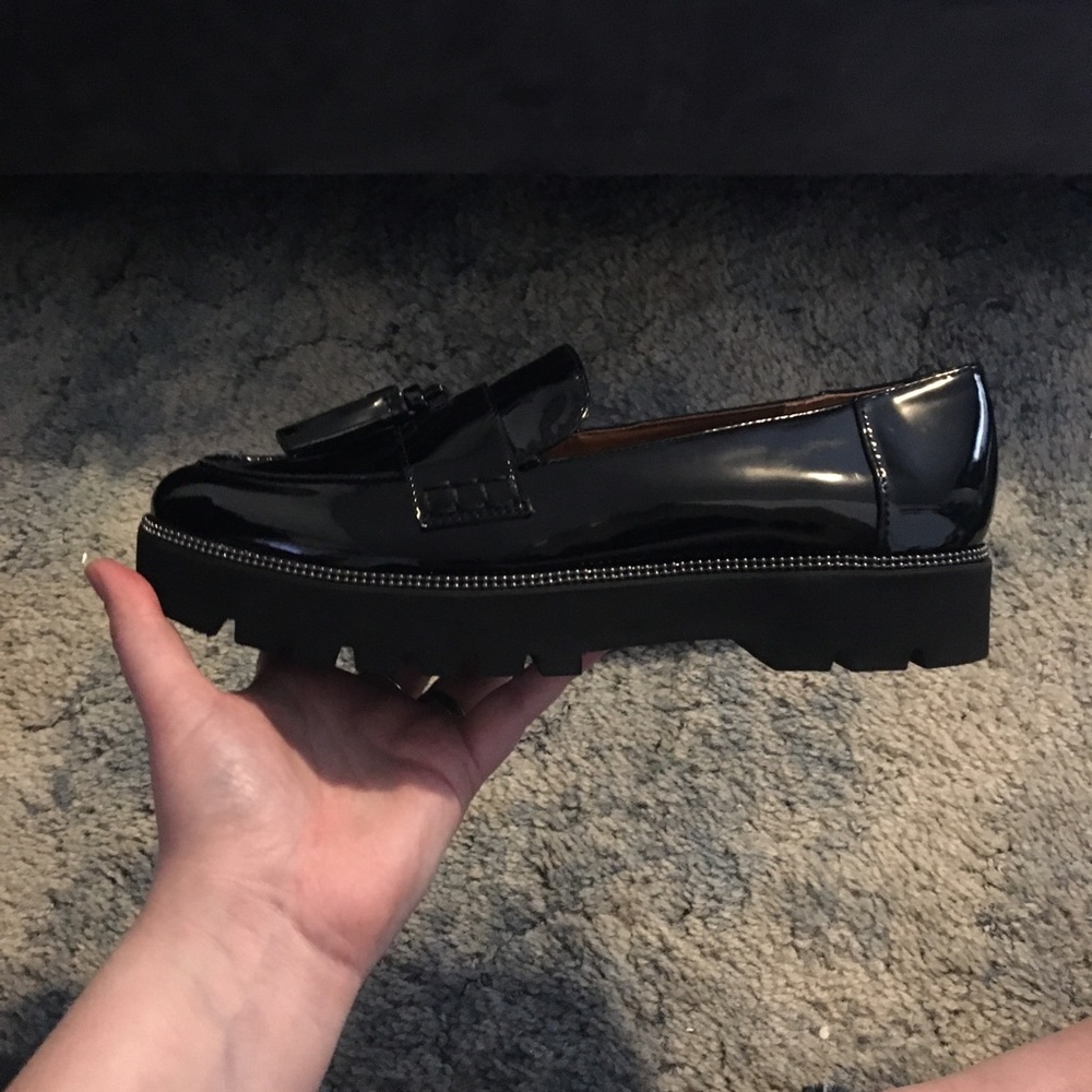 Black Franco Sarto Camden Heel Loafer